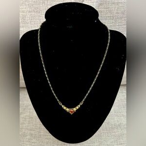 1928 statement cooper colored necklace with brown and beige rhinestones